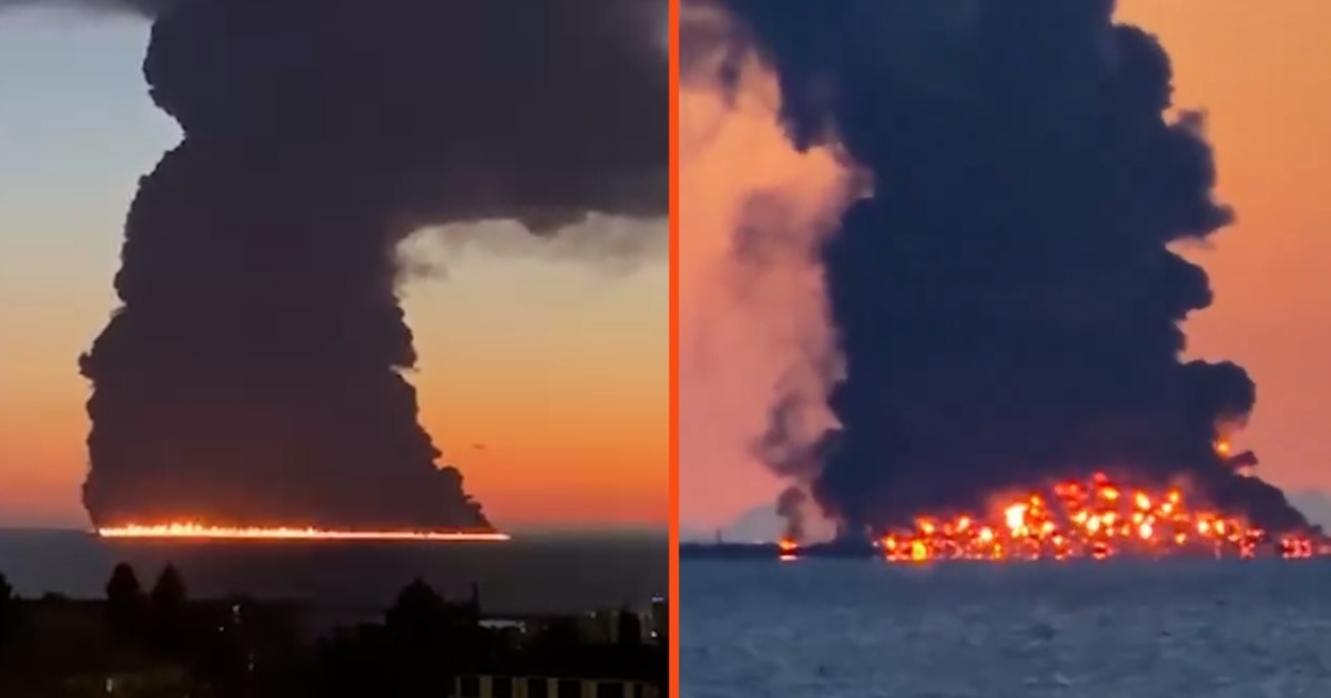 Oil Tanker Hit By Naval Drones Near Sochi, Sparking Massive Fire On Black Sea