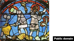 Vitraliu reprezentînd Legenda trădării, Catedrala Chartres 