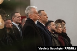 Гітанас Наўседа, Караль Наўроцкі, Уладзімір Зяленскі, Марта Наўроцкая, Алена Зяленская