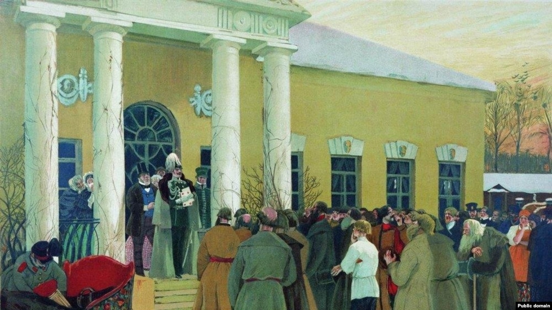 Чтение манифеста. Борис Кустодиев, 1907 год