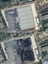 (COMBO) This combination of pictures created on August 6, 2026 using handout satellite images released by Vantor shows the Wildberries warehouse in Volgograd, Russia on July 14, 2026 (top) and on August 1, 2026 after Ukrainian strikes.