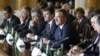 Polish President Bronislaw Komorowski (center) speaks at a summit of Eastern European leaders in Warsaw (*corrected), which U.S. President Barack Obama is due to join later on May 27.