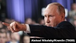 Владимир Путин на ежегодной пресс-конференции 14 декабря 2017 года