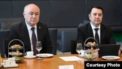 Өмүрбек Текебаев жана Марлен Маматалиев. Берлин, 18-апрель, 2026-жыл.