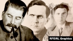 Иосиф Сталин, Варлам Шаламов и Андрей Пантюхов, коллаж