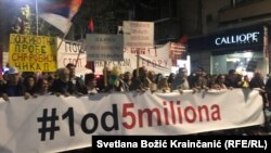 Sa protesta '1 od 5 miliona' u Beogradu, 30. marta 2019.