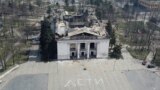 March 16 marked one year since Russia bombed a big theater in Mariupol where residents were seeking shelter in the basement, killing hundreds of people despite huge painted letters on the ground outside the building that said there were children inside. (file photo)