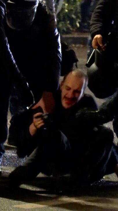 Georgian Police Kick And Slap Protesters In Tbilisi