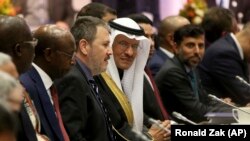 Saudi Energy Minister Abdulaziz bin Salman attends the OPEC meeting at their headquarters in Vienna on December 5,
