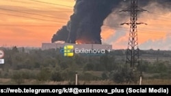 Пожар на одном из складов Ozon после удара беспилотников