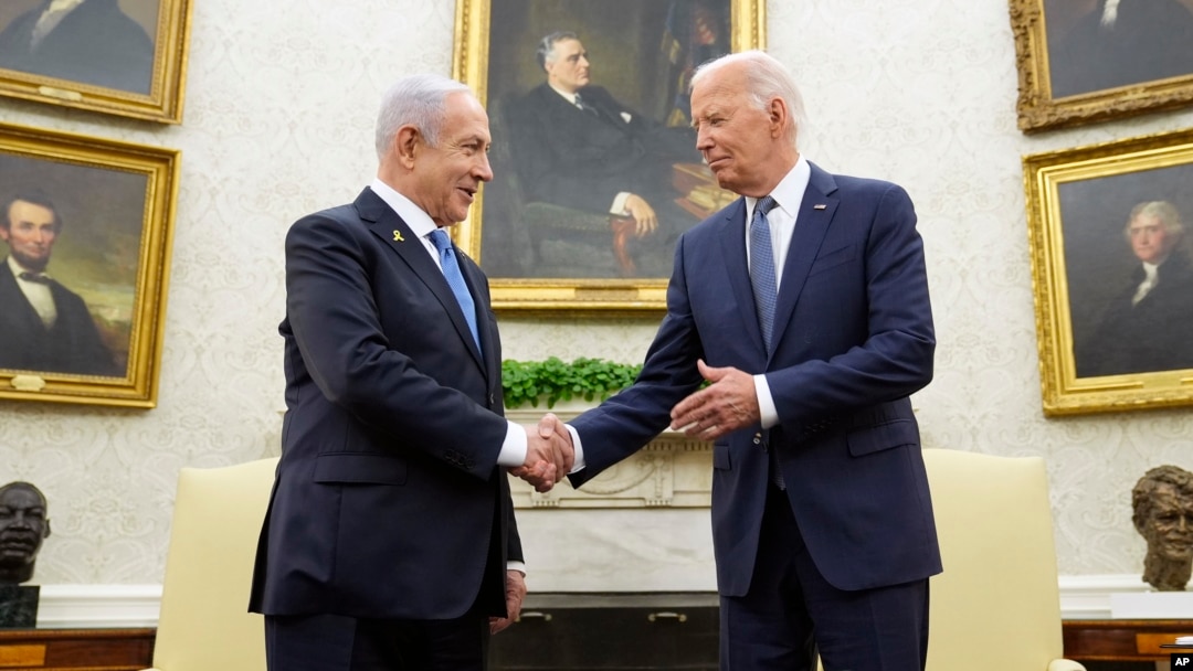 Președintele american Joe Biden și premierul israelian Benjamin Netanyahu, la Casa Albă, în luna iulie a acestui an.