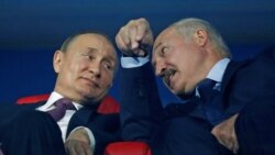 Lukashenka, seen here with Russian President Vladimir Putin in Minsk in June 2019, has at times appeared to taunt Moscow, most notably in February.