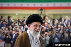 Iranian Supreme Leader Ali Khamenei casting his ballot during the last presidential election in May 2017.