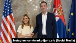 Američka podsekretarka Sara Rodžers i šef diplomatije Srbije Marko Đurić, 10. maj 2026.