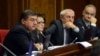 Armenia - Gagik Jahangirian (L) and other deputies from the Armenian National Congress attend a parliament session in Yerevan.