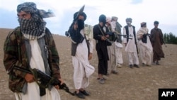 Taliban fighters in Wardak Province, west of Kabul, in September