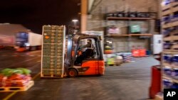 Piața de fructe și legume New Covent Garden din Londra, ianuarie 2021. 