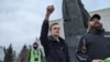 Глава архангельского штаба Навального Егор Бутаков на митинге в 2021 году