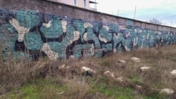 Граффити «Камуфляж» на заборе в дачном кооперативе на мысе Фиолент