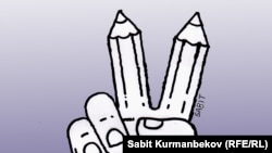 Caricatură de Sabit Kurmanbekov. Almaty