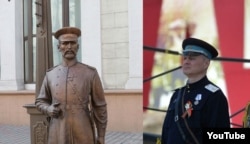 Памятник царскому городовому и министр внутренних дел Белоруссии Игорь Шуневич в парадной форме сотрудника НКВД