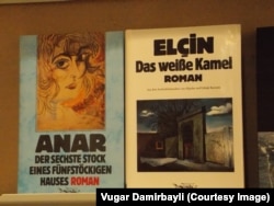 Almaniyada yaradılmış "Dağyeli" nəşriyyatından Anarla, Elçinin almanca çıxan kitabları, Frankfurt kitab sərgisində, 2016.