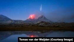 The Klyuchevskoy volcano in the Russian far-eastern region of Kamchatka 