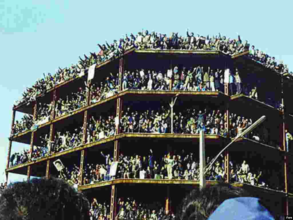 Supporters of the Islamic revolution demonstrate in Tehran in 1979.