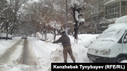 Многие регионы Казахстана накрыл сильнейший снегопад. Алматы, 20 ноября 2016 года.