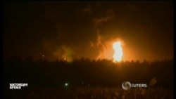 Под Киевом второй день горит нефтебаза