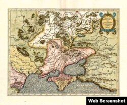 Джерард Меркатор, карта 1585 р., Насправді Україна називається 