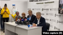 Ministrul Sănătății Victor Costache și primarul sectorului 1, Daniel Tudorache, într-o conferință de presă comună