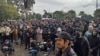 Opposition protesters gather in Sukhumi on December 21.