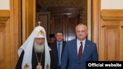 Preșdintele Igor Dodon și patriarhul Kirill, Moscova, 19 decembrie 2019