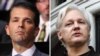 Donald Trump Jr. (left) and WikiLeaks founder Julian Assange (combo photo)