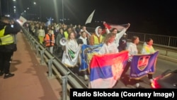 Studenti iz Novog Pazara ulaze u Kraljevo, 19. oktobar 2025.