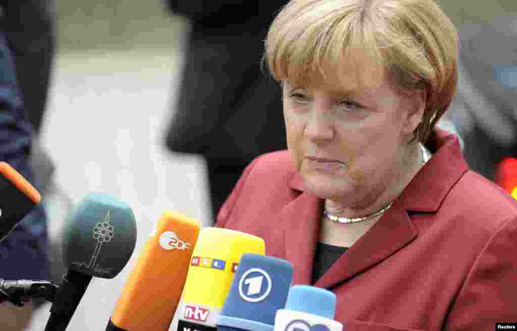 Германската канцелрака на прситигнувањето на самитот на ЕУ во Брисел.