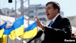 Михаил Саакашвили на митинге в Киеве в марте прошлого года