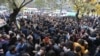 Armenia - University students protest in Yerevan against government plans to abolish military draft deferments, 7Nov2017.