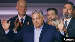 Mađarski premijer Viktor Orban u obraćanju pristalicama nakon objave djelimičnih izbornih rezultata 12. aprila