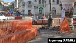 Большая Морская улица во время реконструкции, Севастополь. 14 ноября 2019 года