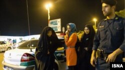 File photo- Iran's morality police patrols, arresting young Iranians in public places for "un-Islamic" behavior. Undated