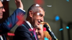 Billionaire politician Andrej Babis celebrates victory in Czech parliamentary elections on October 4
