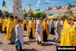 Під час відзначення 1030-річчя хрещення Русі-України під гаслом «За єдину помісну церкву». Київ, 28 липня 2018 року