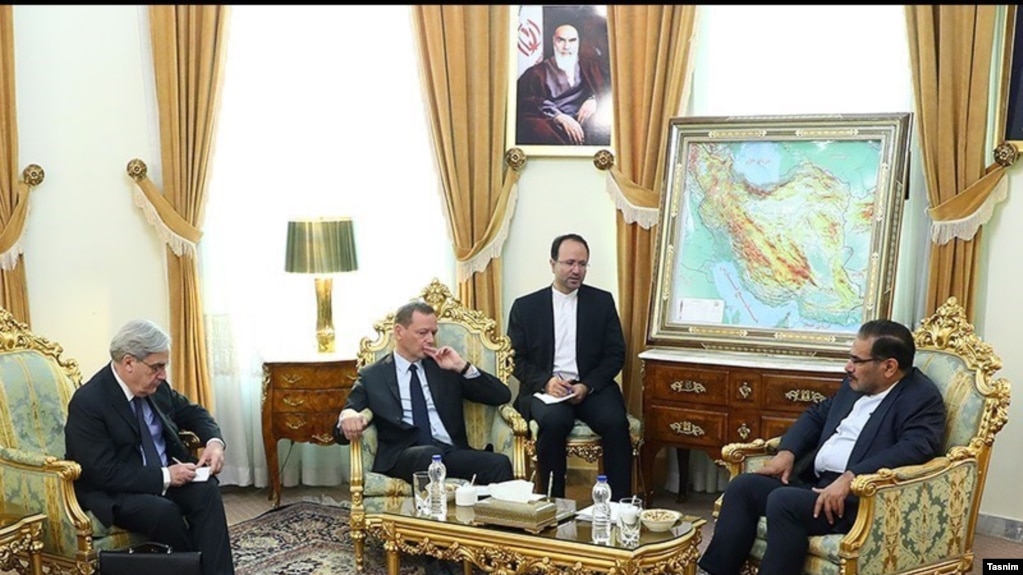 Iran--A diplomatic adviser to French President Emmanuel Macron held talks in Tehran