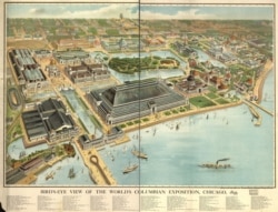 Карта выставки в Чикаго, 1893 год