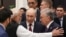 Нарендра Моди (чап), сарвазири Ҳиндустон, Владимир Путин (байн), президенти Русия ва Шавкат Мирзиёев (рост), раисҷумҳури Узбекистон