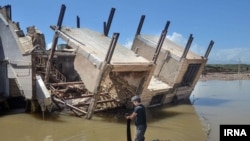 Flood damage in the Iranian city of Pol-e Dokhtar, in Lorestan Province