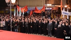 Лидерот на ВМРО-ДПМНЕ Никола Груевски на митинг во Гевгелија. Избори 2014