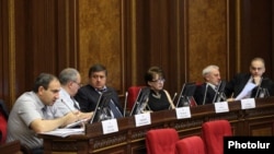 Armenia - Deputies from the opposition Armenian National Congress attend a parliament session in Yerevan, 22Jun2012.